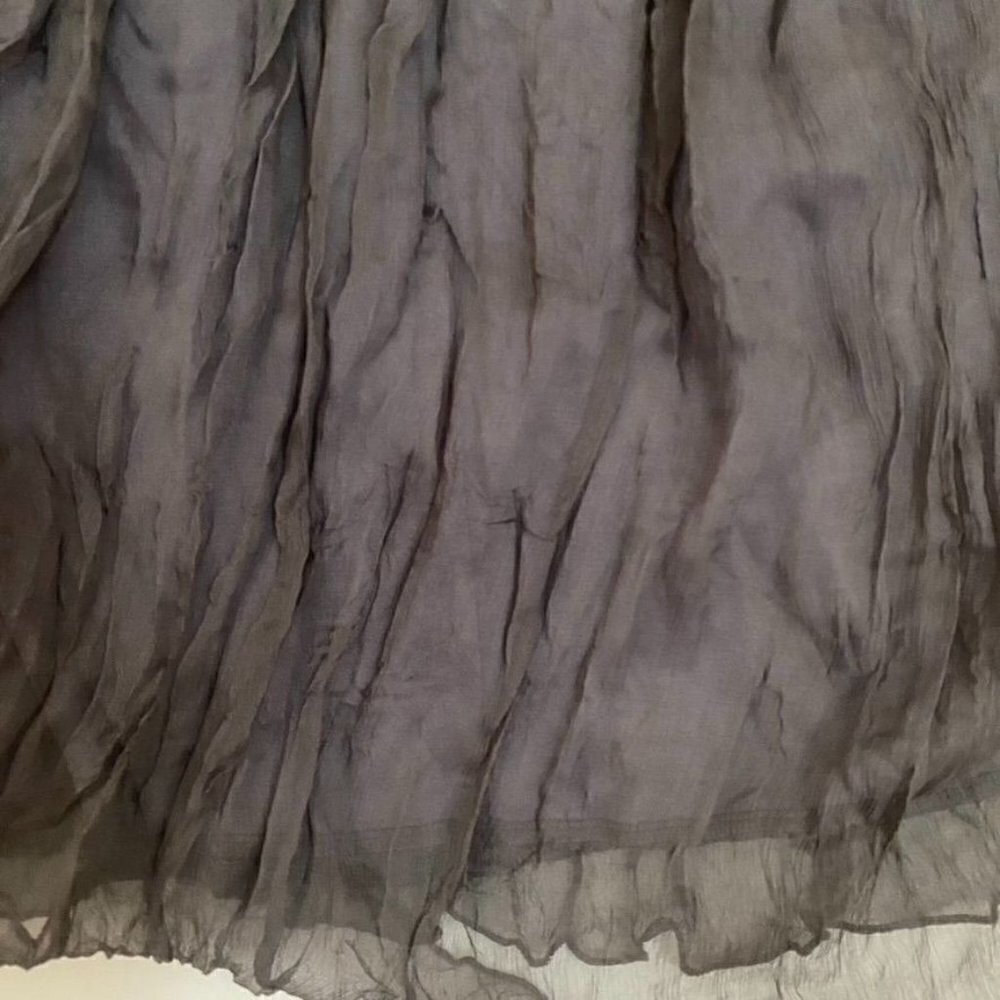 Yifan Crinkle Gauze Midi Skirt Grey Sz Small Lined Summer Party  B22 - Picture 7 of 9